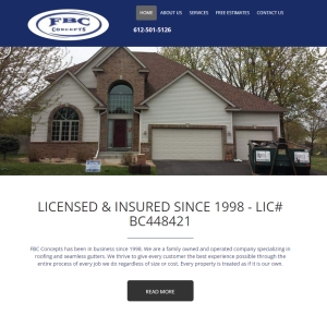 Roofing / gutters business website design